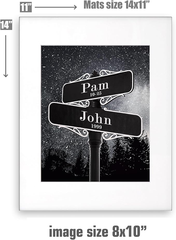 BOTTEGAARTS Lovers Crossroads Street Sign Art Unique Personalized Photo or Canvas Prints with Couple's Names and Special Date on Sign,Perfect Present for Anniversary,Wedding,Birthday,Holidays