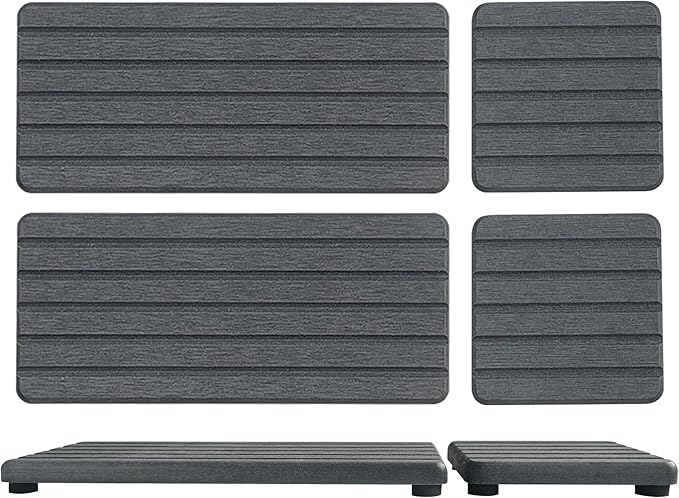 Set of 4 Water Absorbent Diatomite Coasters, Diatomaceous Earth Kitchen Soap Dish, Bathroom Trays, Water Absorbing Stone Used for Hand Soaps & Plants & Toiletries in The Modern Home