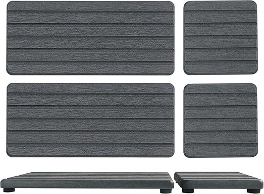 Set of 4 Water Absorbent Diatomite Coasters, Diatomaceous Earth Kitchen Soap Dish, Bathroom Trays, Water Absorbing Stone Used for Hand Soaps & Plants & Toiletries in The Modern Home