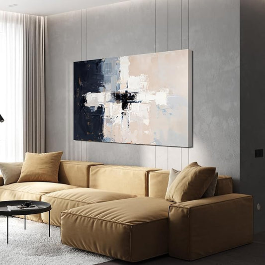 Abstract Wall Art Decor Abstract Canvas Art Wall Decor Modern Wall Art Pictures for Living Room Black and White Wall Art Decor Small White Wall Art Prints Artwork for Walls Home Office Decor 24" X 36"