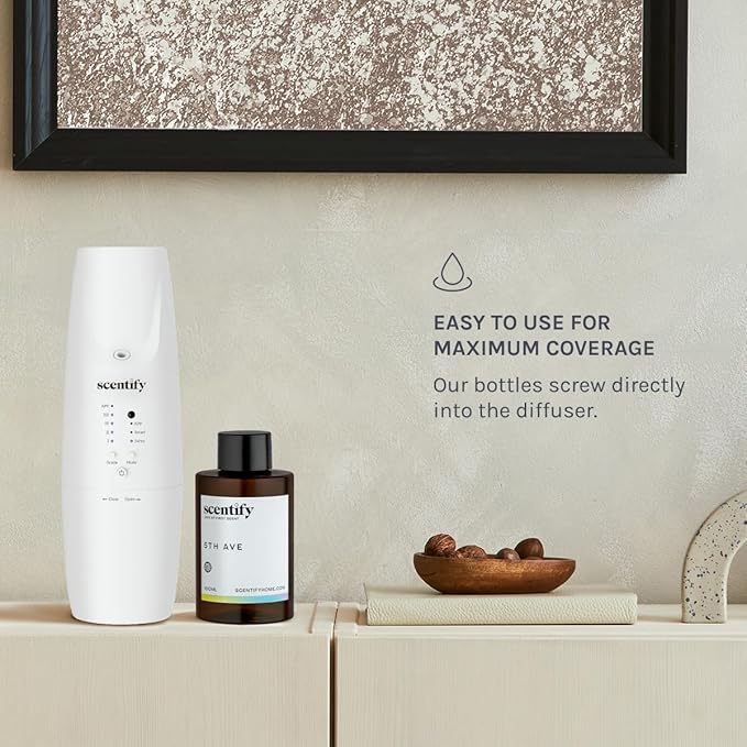 Scentify 5th Ave Aroma Oil Refill Scent for Oil Diffusers - Bergamot, Floral, Gardenia Scents - Luxurious Relaxing Aromatherapy Diffuser Fragrance 470ml, 16 oz