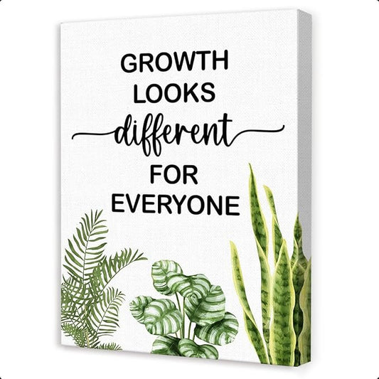 Gwisml Growth Looks Different For Everyone Wall Decor,Inspirational Quotes Canvas Frame Paintings For Classrrom Office Workplace Wall Art Decor