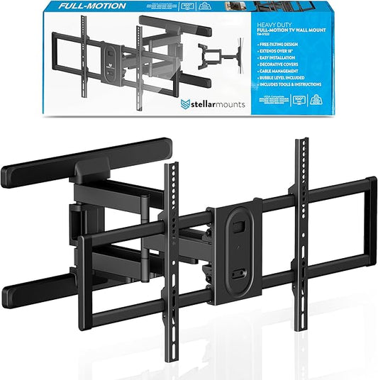 Heavy Duty Dual Arm Articulating TV Wall Mount Bracket for Sony BRAVIA 9 Class Mini LED QLED 4K HDR Google TV (2024) K-75XR90 75 Inch TV - Tilt & Swivel with Reduced Glare