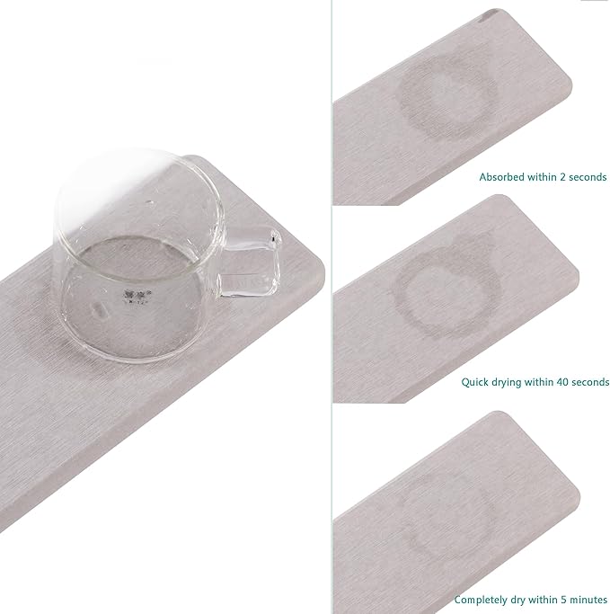 Set of 4 Water Absorbent Diatomite Coasters, Diatomaceous Earth Kitchen Soap Dish, Bathroom Trays, Water Absorbing Stone Used for Hand Soaps & Plants & Toiletries in The Modern Home