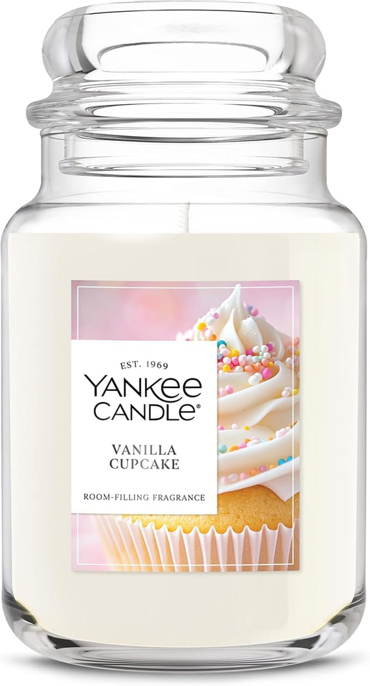 Yankee Candle Vanilla Cupcake, Scented Candle, 22oz Large Jar with up to 150 Hour Burn Time, Giftable, Birthdays