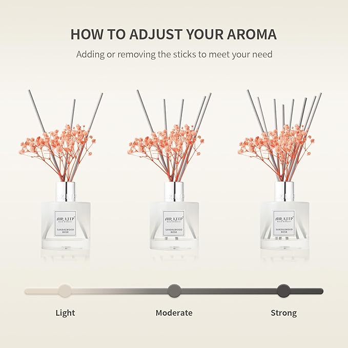 Airkeep Reed Diffuser Set/Ocean Mist&Sea Salt/6.76 fl oz(200ml)/1 Pack/Home & Office Decor Aromatherapy Diffuser Oil Gift Set