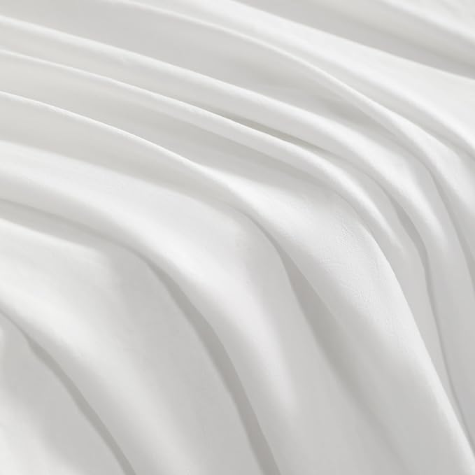 NTBAY Twin Comforter Set with Sheets, 5 Pieces Soft and Breathable Twin Bedding Set, Twin Bed in a Bag, Down Alternative Comforter Set Solid Color All Season, Kids Bedding Set, White