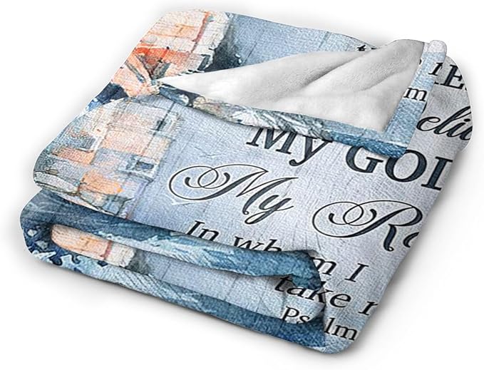 Tijuboni Ocean Nautical Lighthouse Throw Blanket Christian Religious Gifts for Women Men Girls Boys Kids Adults Soft Flannel Fleece Blanket for Couch Sofa Bed Home Decor 60"x80"