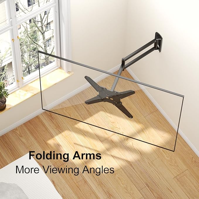 Suptek Long Arm Corner TV Wall Mount for Most 23"-60" TVs, Full Motion TV Bracket 30 inch Extension Articulating Wall Mount Bracket Max VESA 400x400mm, Smoothly Extendable, Holds up to 99 lbs A1S