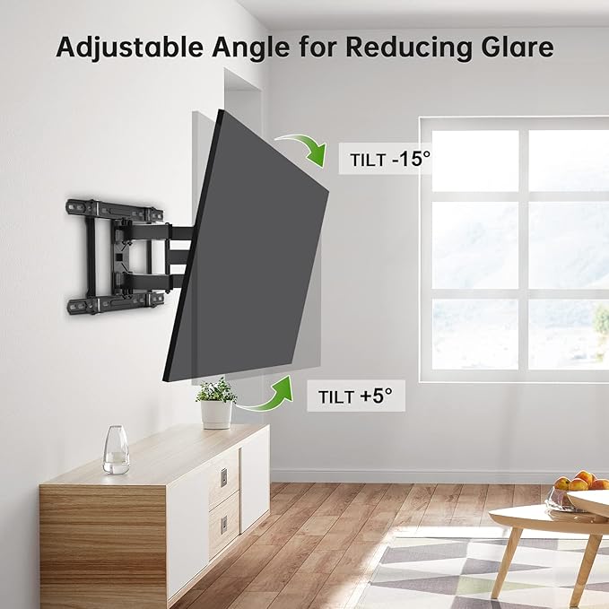 USX Mount Full Motion TV Wall Mount 42"-84" TVS, Fits 16" 18" or 24" Studs, Heavy Duty TV Mounts Bracket with Dual Articulating Arms Tilt Swivel Extension Max VESA 600x400mm, Weight Capacity 110lbs