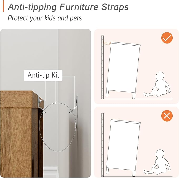 WAMPAT Dresser with 9 Drawers, Bedroom 3-in-1 Wide Wooden Chest of Drawers, Modern Long Dressers Closet Storage Organizer w/Solid Wood Legs for Living Room, Kids Room, Oak Brown,106 Inches