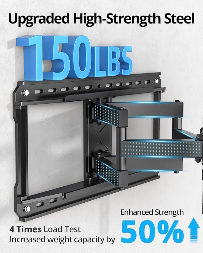 USX STAR 37-90 inch Heavy Duty Full Motion TV Wall Mount, Fits 24" Wood Studs, Wall Mount tv Bracket with Smooth Swivel, Tilt, Extension, Hold up to 150lbs, Max VESA 600x400 mm, Fit Most 75 85 90 TVS