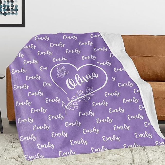 Ships Next Day, Personalized Blanket for Teen Boys Girls, Custom Blanket with Name Customized Flannel Throw Christmas Birthday Blanket Gifts for Kids or Adult