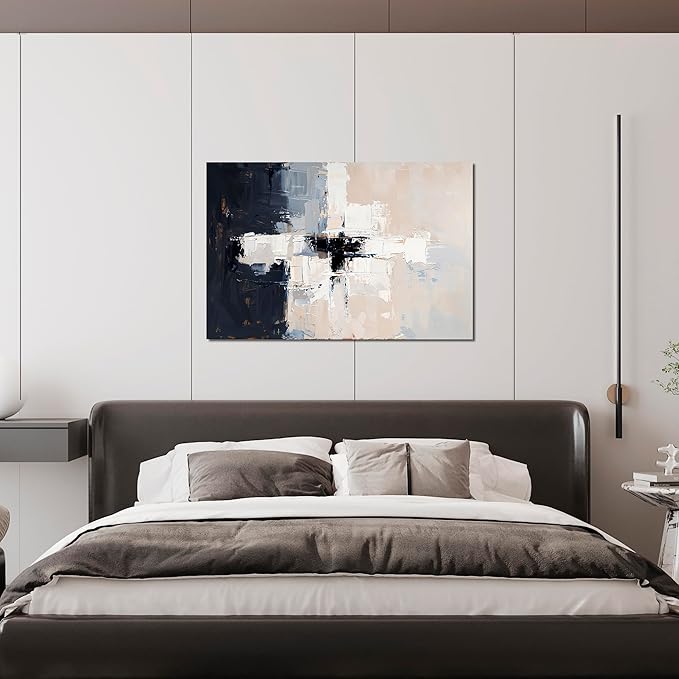 Abstract Wall Art Decor Abstract Canvas Art Wall Decor Modern Wall Art Pictures for Living Room Black and White Wall Art Decor Small White Wall Art Prints Artwork for Walls Home Office Decor 24" X 36"