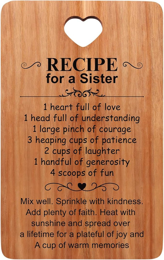 Birthday Gifts for Sister Wooden Charcuterie Boards Unique Christmas Decor Kitchen Gifts for Sister Mothers Day Wedding Gift for Soul Sisters Cutting Board BFF Gifts Xmas Presents