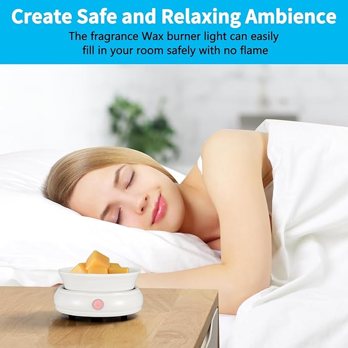 Ceramic Wax Warmer, Electric Wax Melt Warmer,3 in1 Home Fragrance Wax Burner, Scented Candle Wax melters as Gift for Women,mom and Grandma(White)…