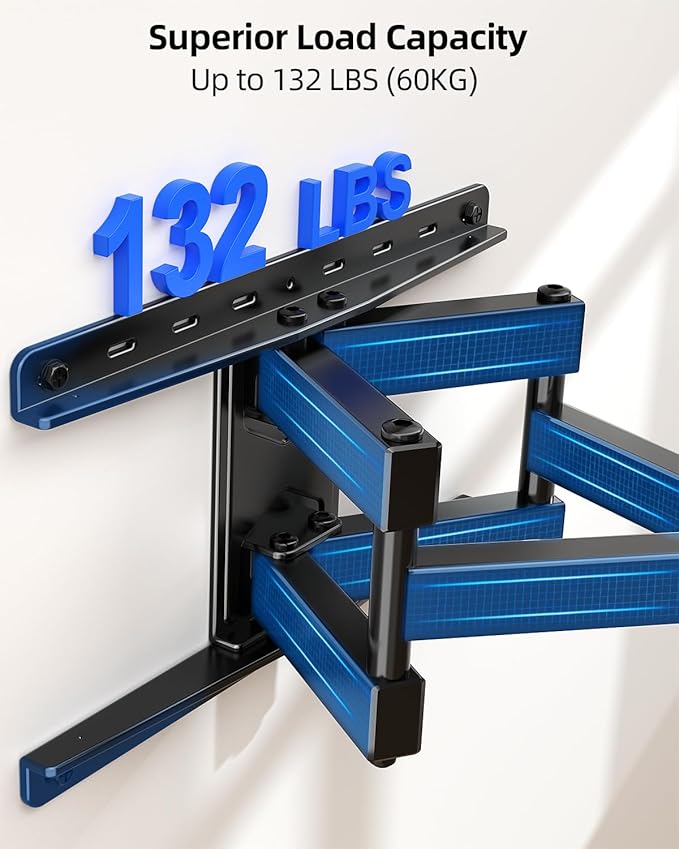 HOME VISION Full Motion TV Wall Mount for Most 32-85 inch TVs up to132 lbs, TV Mount Swivel and Tilt with Dual Articulating Arms, Wall Mount tv Bracket Max VESA 600x400mm, Fits 8" 12" 16" Wood Studs
