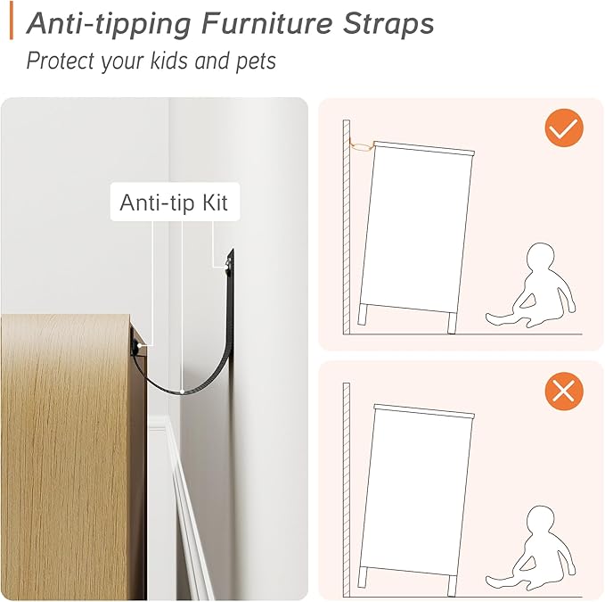 WAMPAT 126" W Large Buffet Sideboard Cabinet with Storages, Modern Buffet Table Coffee Bar Wine Bar Storage Curved Cabinet with 4 Doors for Dining Room, Living Room, Kitchen,Oak