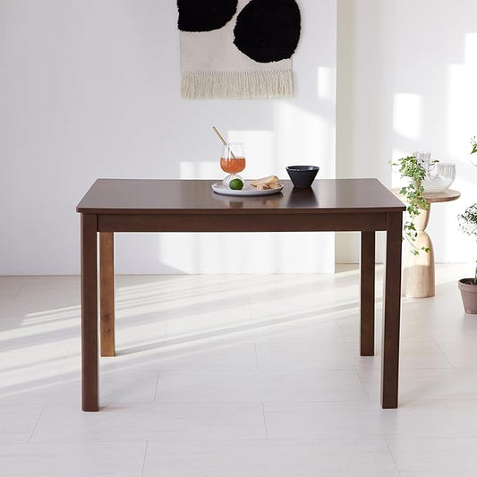 Livinia Cabin 45.3" Wooden Dining Table/Small Rectangular Modern Farmhouse Solid Wood Kitchen Table Desk (Walnut)