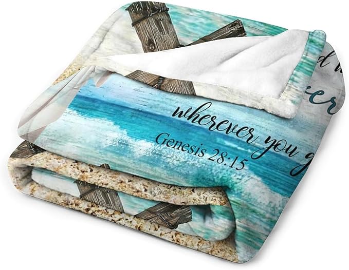 Christian Jesus Blanket Christian Gifts for Women & Men Religious Cross Throw Blanket Jesus Blanket for Kids Adults Soft Warm Cozy Fleece Blanket for Couch Sofa Bed 60"x80"