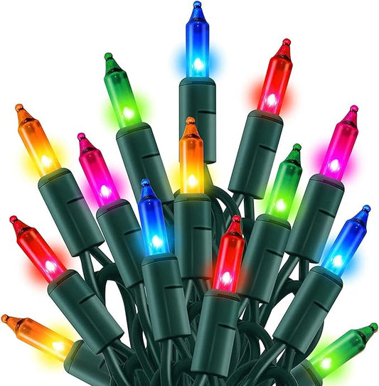 TW SHINE Multi-Colored Christmas Lights, 4 Pack Total 120FT 600 Count Incandescent Mini Tree String Lights, Waterproof Christmas Decorations for Outdoor Indoor Xmas Patio Home Party Garden Yard Decor