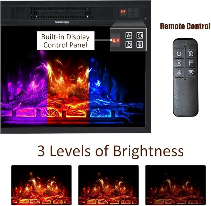 AMERLIFE Fireplace TV Stand with Sliding Barn Door for TVs up to 73", Farmhouse 63" Fireplace Entertainment Center with Storage Cabinets/Adjustable Shelves, Distressed White & Barnwood