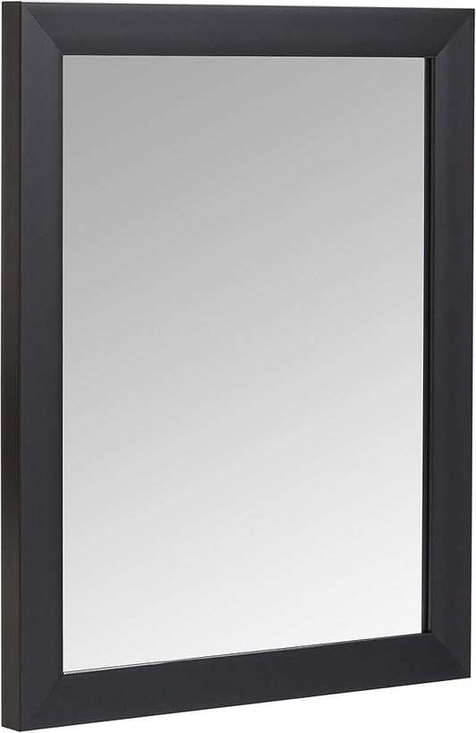 Amazon Basics Rectangular Wall Mount Mirror 16" x 20" - Standard Trim, Black