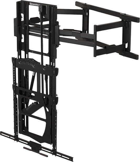 MantelMount MAX1 Full Motion TV Mount, Perfect Above Fireplace with 29" Vertical Drop, 40° Swivel L/R, Stop Anywhere Tension Design, 3" Flush to Wall Slim Profile, for TVs 50"-86" Up to 90 lbs.