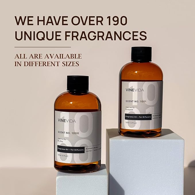 VINEVIDA [128 Fl Oz] Scent NO. 1003 Inspired by 24K Magic Fragrance Oil for Cold Air Diffuser, Aromatic Notes of Lemon Jasmine, Essential Oils for Diffuser Oil Refill & Air Freshener Room Spray