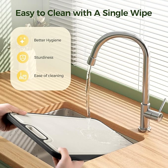 Titanium Cutting Board for Kitchen, Cutting Board Double Sided Food Grade, Pure Titanium/PP, Easy to Clean Large Size 15”×10.3”