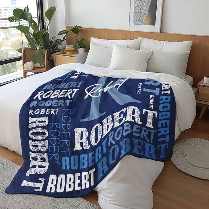 Ships Next Day, Personalized Blanket for Teen Boys Girls, Custom Blanket with Name Customized Flannel Throw Christmas Birthday Blanket Gifts for Kids or Adult
