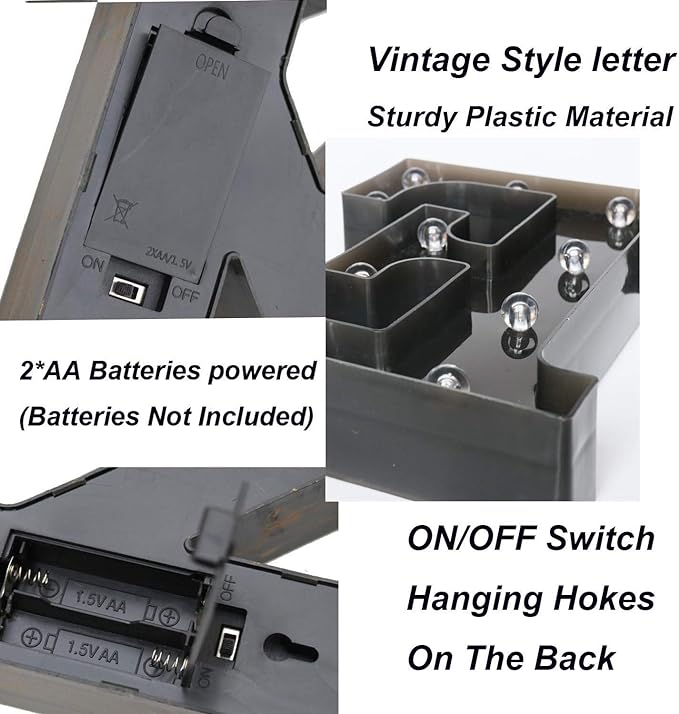 OYCBUZO Light Up Black Alphabet Marquee Letters Sign LED Marquee Number Lights Sign for Night Light Home Bar Christmas Lamp Birthday Party Wedding Decoration X