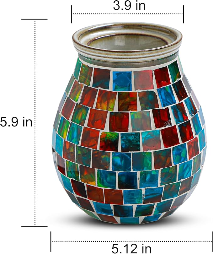 Handcrafted Mosaic Glass Electric Wax Melt Warmer Wax Burner Melter Fragrance Warmer for Home Office Bedroom Living Room Gifts, Christmas Gifts & Décor