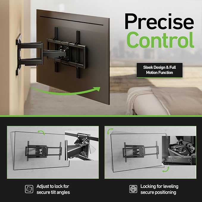 Heavy Duty Dual Arm Articulating TV Wall Mount Bracket for Sony BRAVIA 9 Class Mini LED QLED 4K HDR Google TV (2024) K-75XR90 75 Inch TV - Tilt & Swivel with Reduced Glare