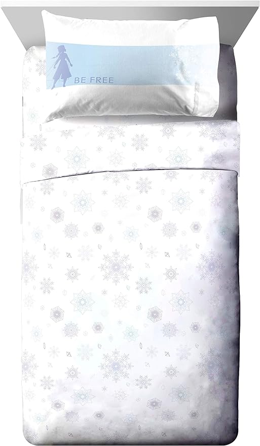 Disney Frozen 2 Elsa Color Block 5 Piece Twin Bed Set - Includes Reversible Comforter & Sheet Set Bedding - Super Soft Fade Resistant Microfiber - (Official Disney Product)