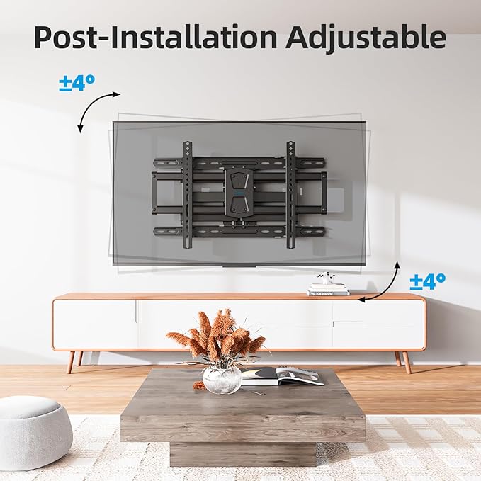 USX STAR Full Motion TV Wall Mount 24 inch Studs for Most 42-86 Inch TVs, Adjustable TV Wall Mount Swivel and Tilt, Loading 110 LBS, Max VESA 600x400mm, Fits 16", 18", 24" Studs