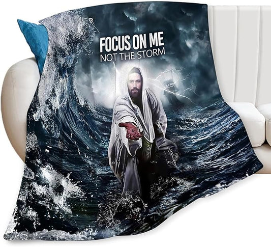 Tijuboni Christian Jesus Throw Blanket Religious Faith Gifts for Women Men Girls Boys Kids Adults Soft Flannel Fleece Blanket for Couch Sofa Bed Home Decor 60"x80"