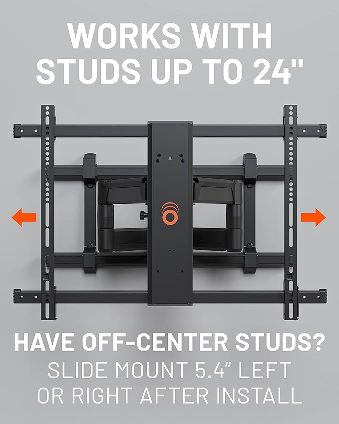 ECHOGEAR XL Full Motion TV Wall Mount - Universal Bracket for Big TVs Up to 90" - Smooth Articualtion Plus Easy 3 Step Install with Pre-Assembled TV Interface - Ideal for OLED & QLED TVs