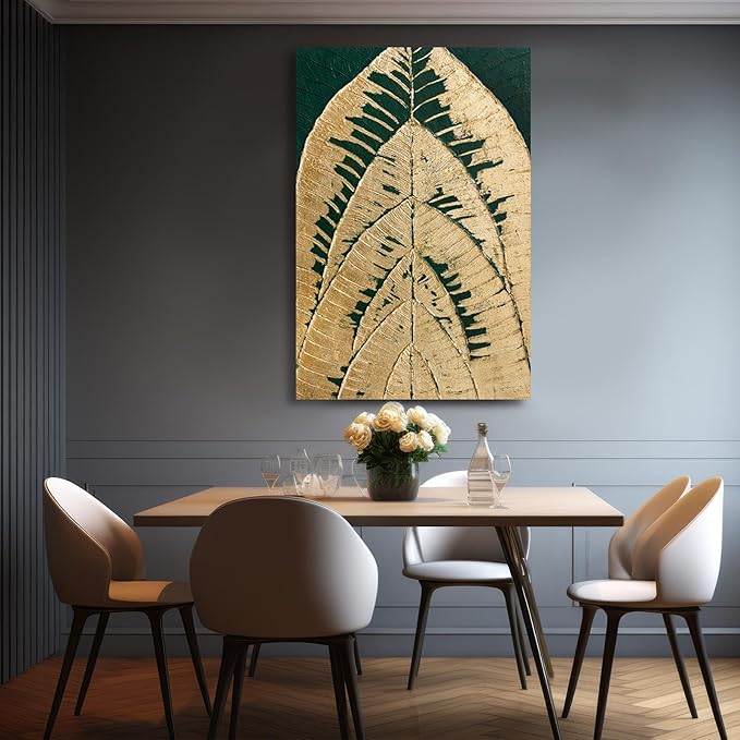 SOUGUAN Abstract Paintings Wall Decor Black and Gold Wall Pictures Modern Wall Art 24"x36" Artwork for Office Artwork for Dining Room Area