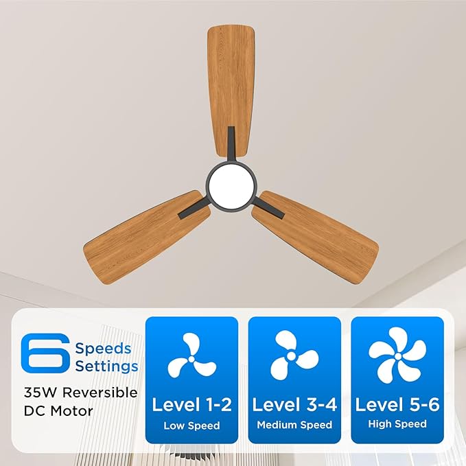 Ceiling Fans with Lights,42 inch,Quiet Reversible Motor,Easy to Install,6 Speeds,3CCT,Timer, Black Modern Ceiling Fan for Living Room, Bedroom, Kitchen, Dining room, Office