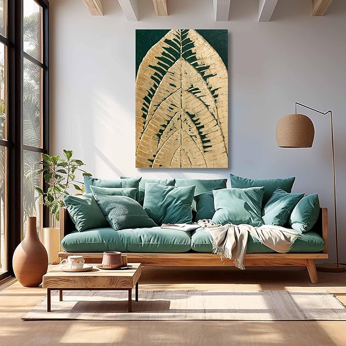 SOUGUAN Abstract Paintings Wall Decor Black and Gold Wall Pictures Modern Wall Art 24"x36" Artwork for Office Artwork for Dining Room Area