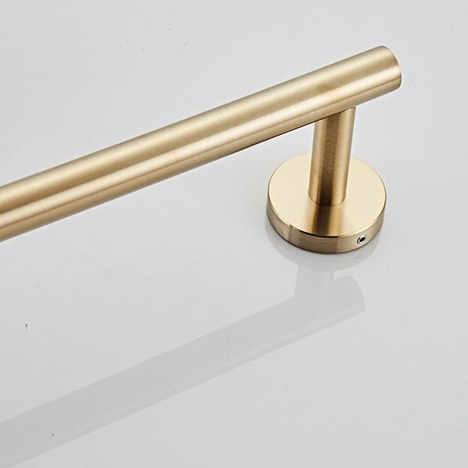 Bath Towel Bar, 24 Inch 304 Stainless Steel Thicken Towel Holder for Bathroom Wall, Towel Holder Brushed Gold Finished Wall Mount(Total Length 26-Inch)