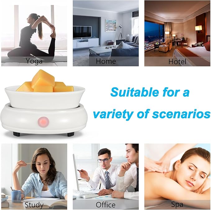 Ceramic Wax Warmer, Electric Wax Melt Warmer,3 in1 Home Fragrance Wax Burner, Scented Candle Wax melters as Gift for Women,mom and Grandma(White)…