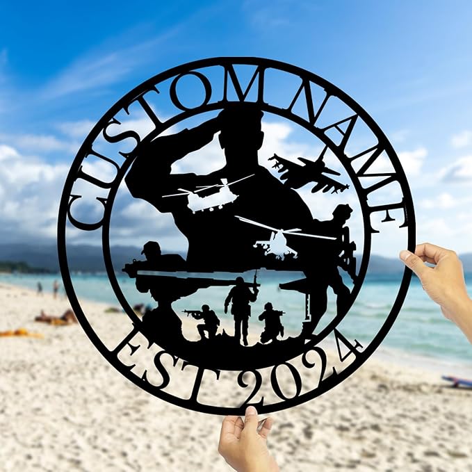 Personalized Custom soldier Metal Wall Decorations, Personalized soldier Name Signs, Custom soldier Gifts, Gifts for soldier Lovers (Soldier B)