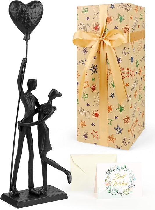 Wedding Gifts for Couples 2025, Romantic Couple Iron Sculpture 12in Handcrafted Passionate Love Metal Statue Decoration, Christmas Anniversary for Women Men Her Him Wife Husband Gifts