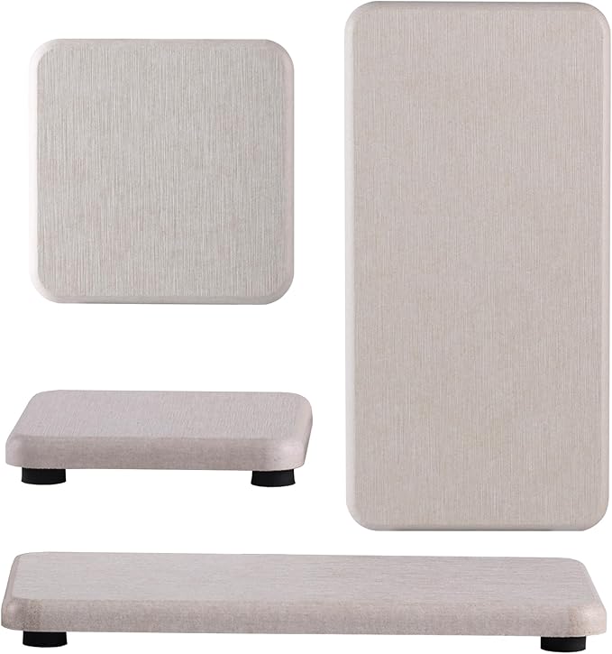 Set of 4 Water Absorbent Diatomite Coasters, Diatomaceous Earth Kitchen Soap Dish, Bathroom Trays, Water Absorbing Stone Used for Hand Soaps & Plants & Toiletries in The Modern Home