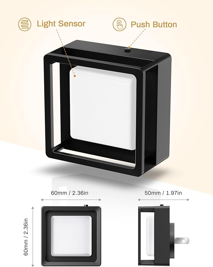 DORESshop Night Light for Kids [2 Pack], Color Changing Baby NightLight, Night Lights Plug Into Wall, Dusk to Dawn Sensor, Plug in Night Light for Kids Room, Nursery, Bedroom, Kitchen, Hallway