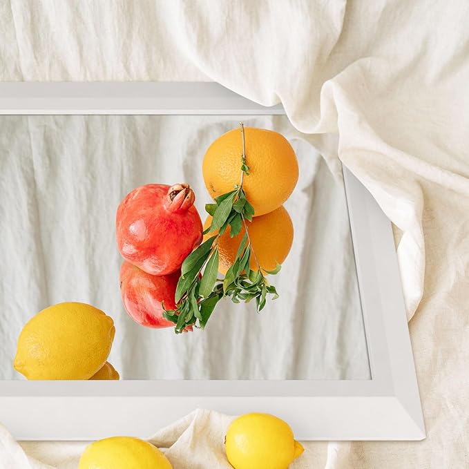 Amorho Bathroom Mirror, 72 X36 Inch White Thick Metal Framed Wall Mirrors for Over 2 Sinks, Bedroom, Living Room, Entryway, Large Rectangle Wall-Mounted Mirrors.