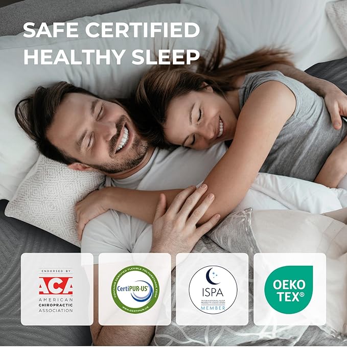 Sweetnight 16 Inch Queen Size Mattress, Cooling Queen Size Foam Mattress for Cool Night Sleep, 5-Zone Ergo Support for Pressure Relief, Medium, CertiPUR-US Certified