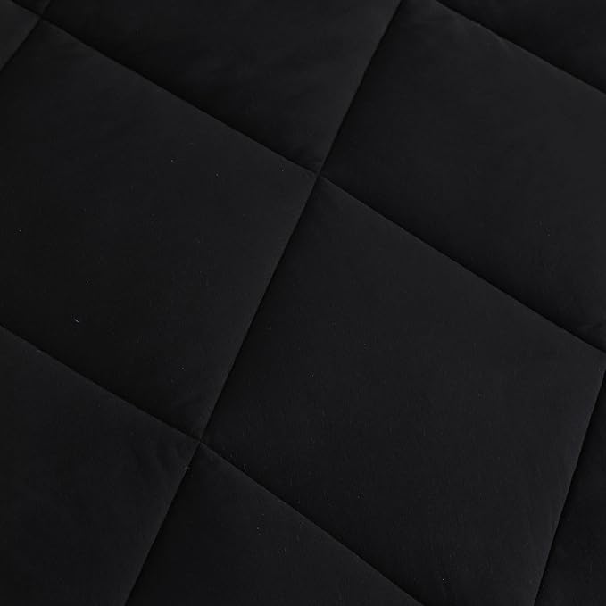 NTBAY Twin Comforter Set with Sheets, 5 Pieces Soft and Breathable Twin Bedding Set, Twin Bed in a Bag, Down Alternative Comforter Set Solid Color All Season, Kids Bedding Set, Black